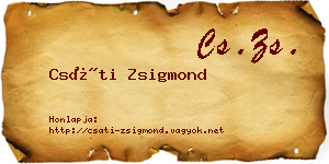 Csáti Zsigmond névjegykártya
